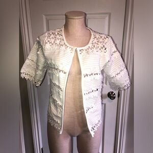 3/$40 Holly Bracken knit/crochet floral cardigan